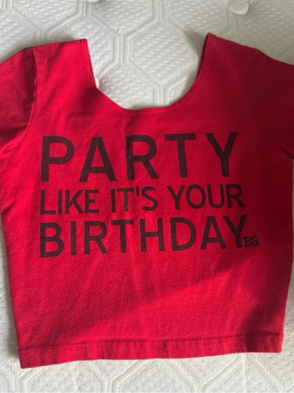 American Apparel Red Crop Top Birthday Shirt
